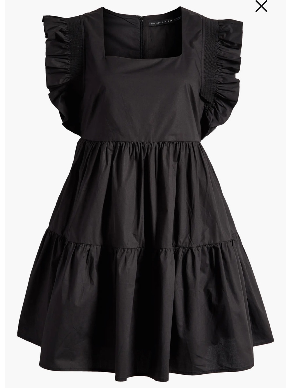 English factory Black Ruffle Dress NWT